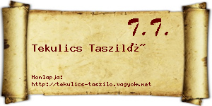 Tekulics Tasziló névjegykártya